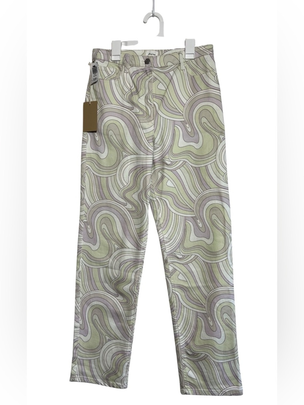 Wilfred Free Aritzia Melina Pant High Rise Straight Leg Swirl Print Twill Sz 6